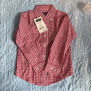 Elk Kids Red and White Checkered Button Down Shirt
